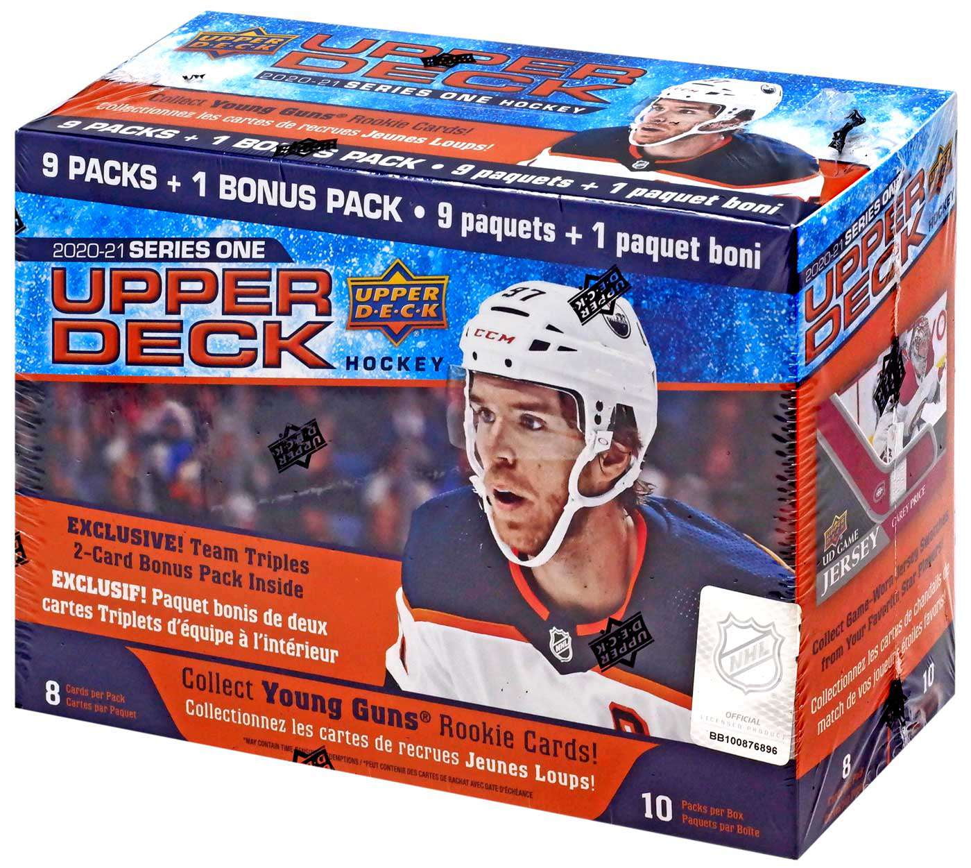 NHL 2020-21 Series 1 Hockey Trading Card MEGA Box (9 Packs + 1 Bonus Pack!)