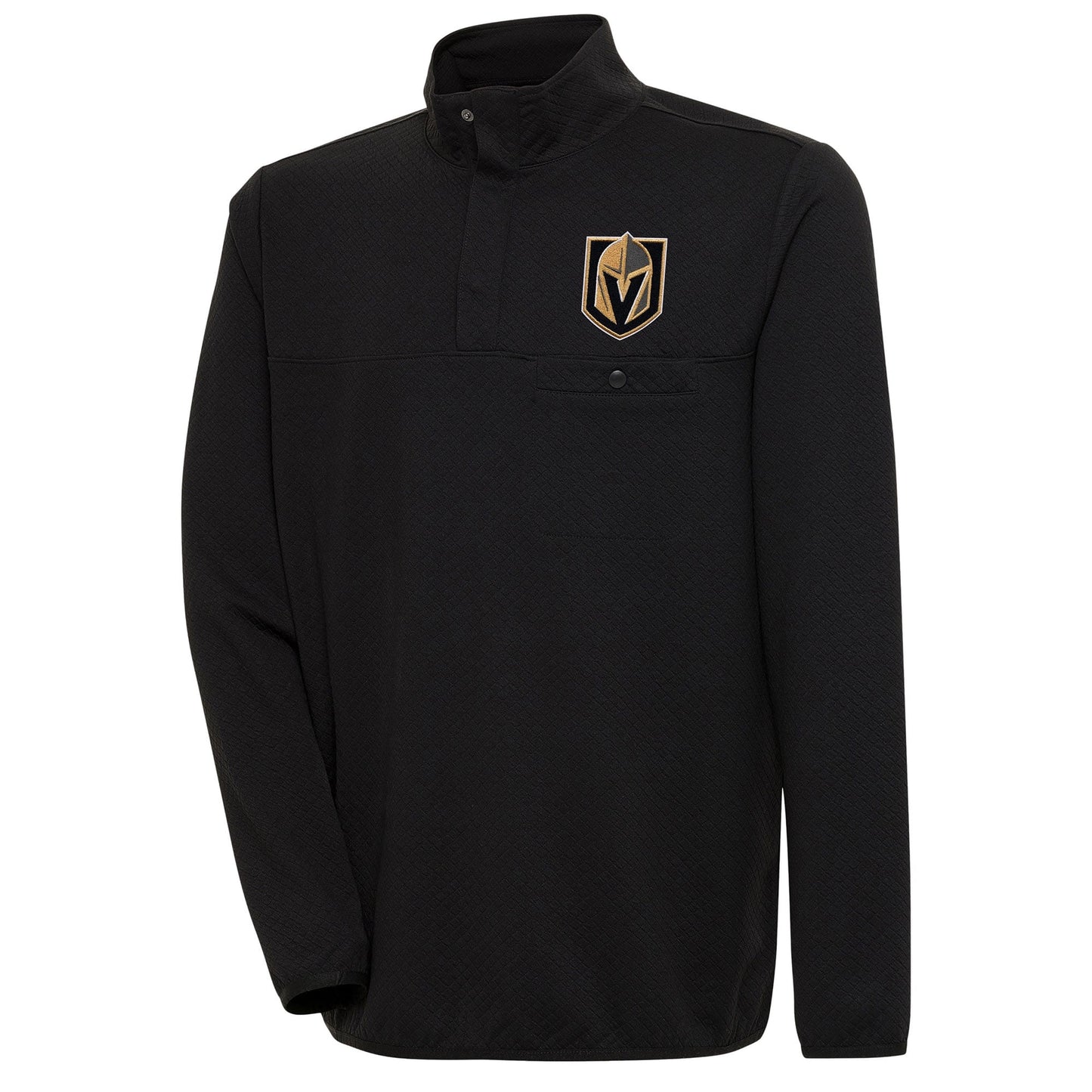Men's Antigua  Black Vegas Golden Knights Streamer Quarter-Snap Pullover Jacket