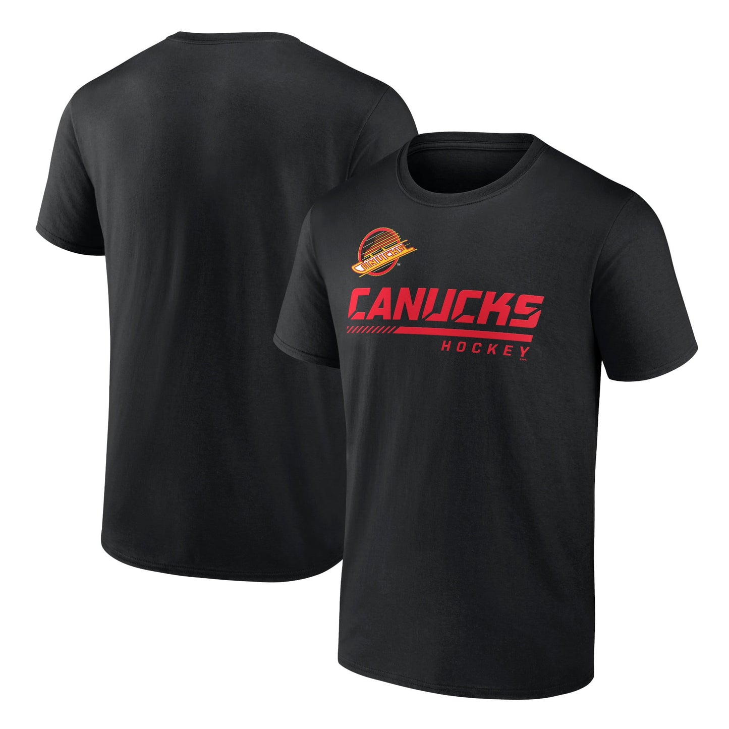 Men's Fanatics Branded Black Vancouver Canucks Canucks Black Skate T-Shirt