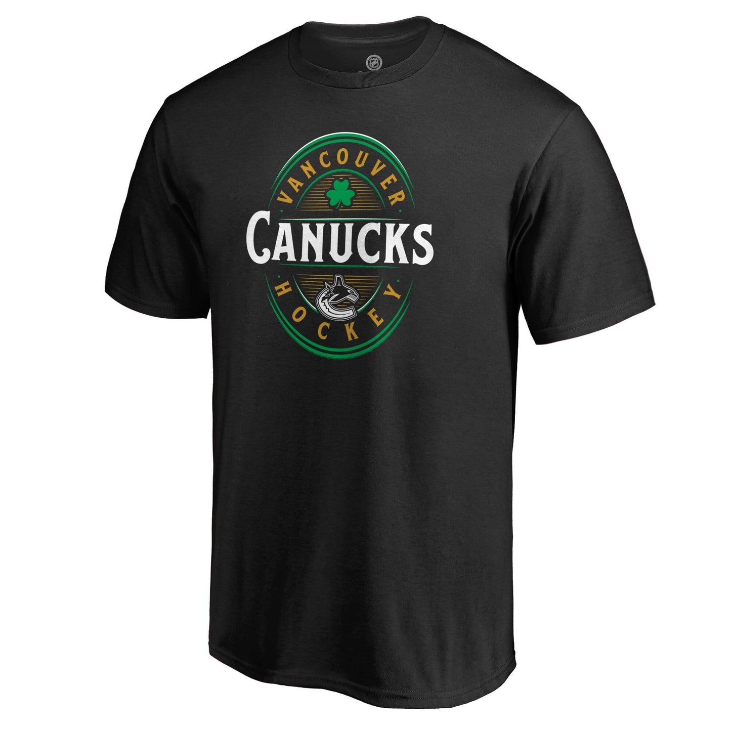 Men's Fanatics Branded Black Vancouver Canucks St. Patrick's Day Forever Lucky T-Shirt