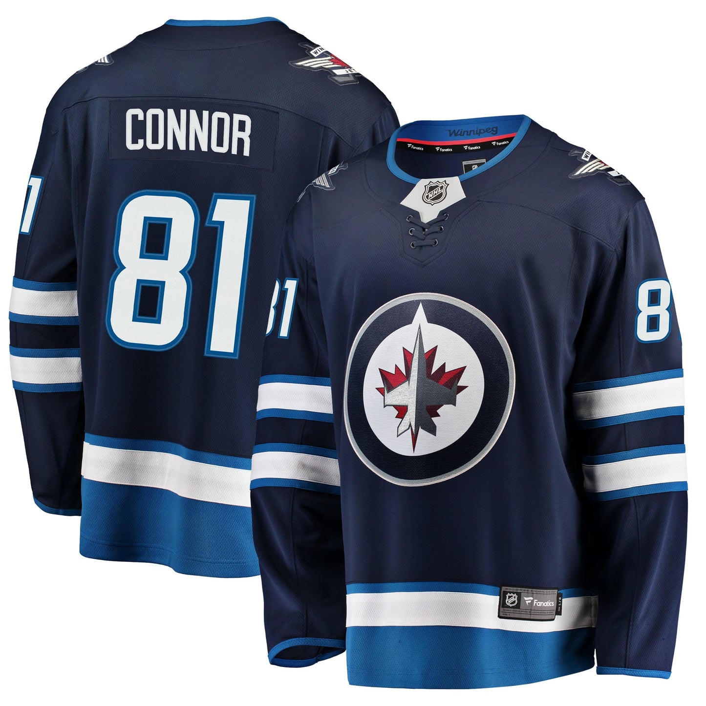 Men's Fanatics Branded Kyle Connor Navy Winnipeg Jets Breakaway Replica Jersey