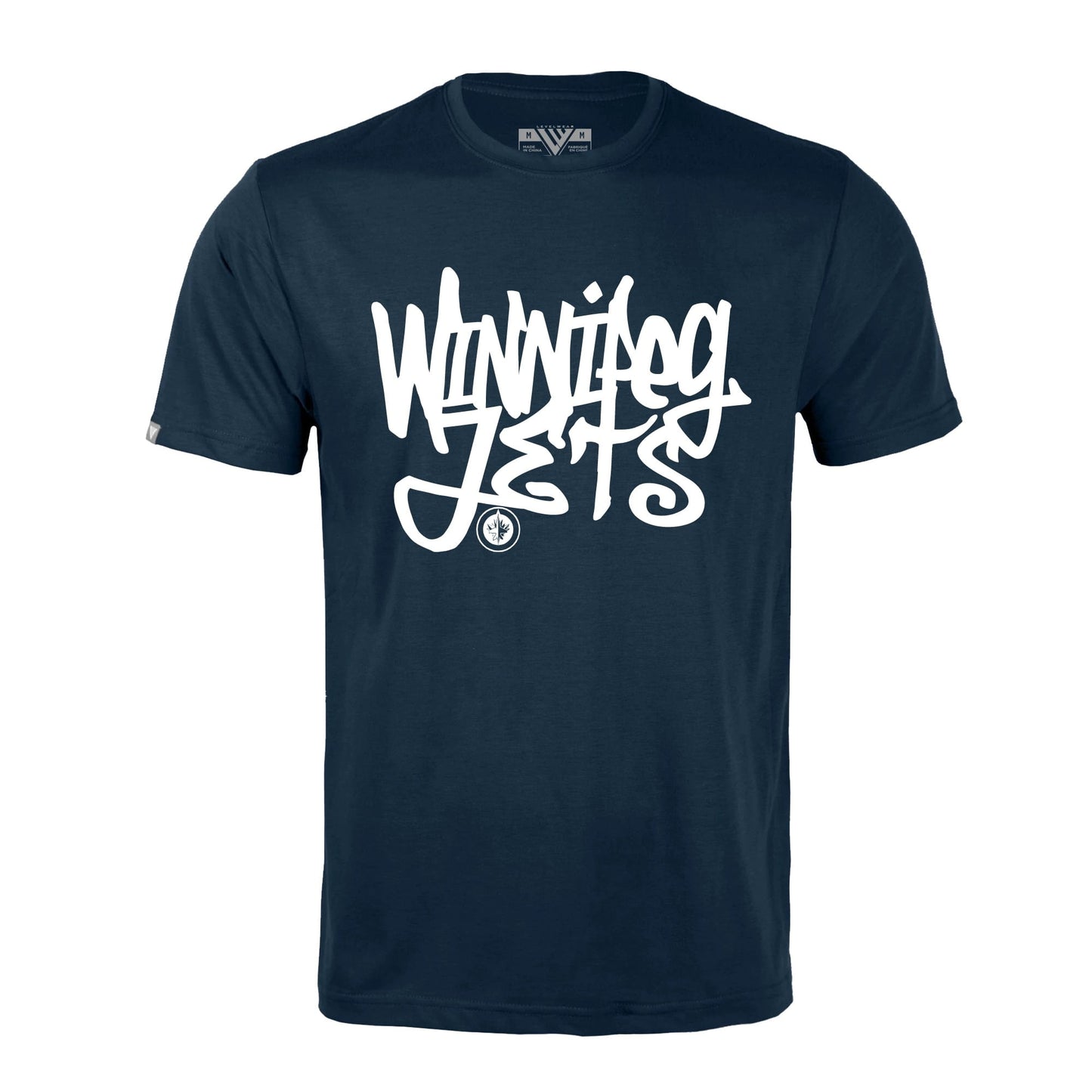 Men's Levelwear Navy Winnipeg Jets Richmond Graffiti T-Shirt