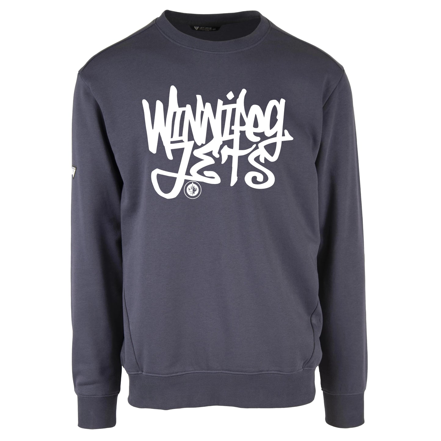Men's Levelwear Navy Winnipeg Jets Zane Graffiti Pullover Sweatshirt