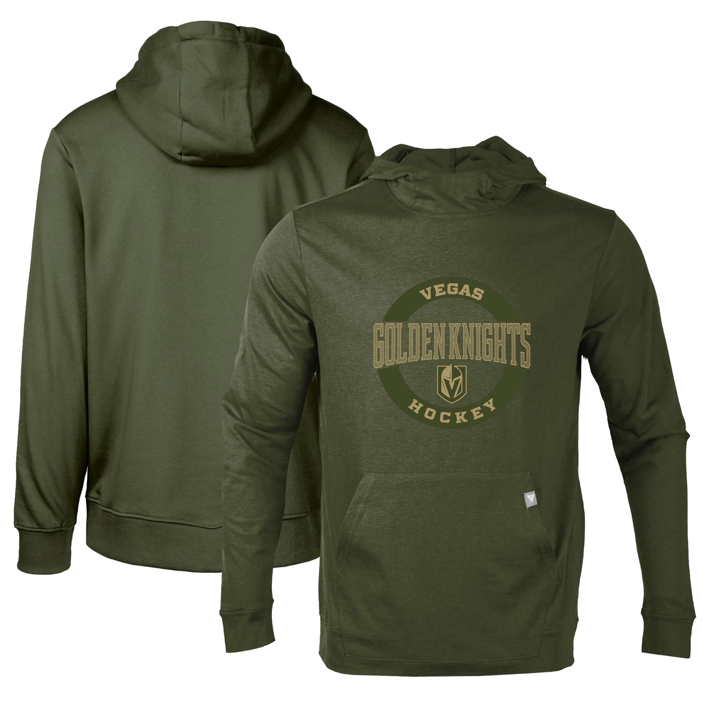 Men's Levelwear Olive Vegas Golden Knights Thrive Tri-Blend Pullover Hoodie