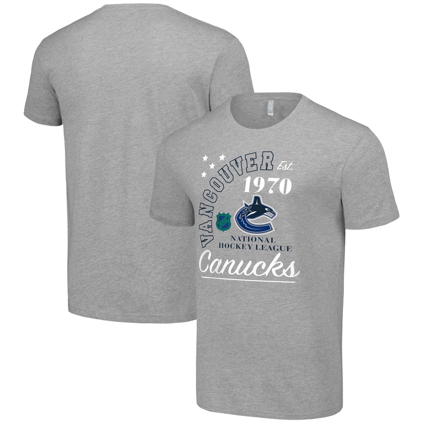 Men's Starter  Heather Gray Vancouver Canucks Arch City Team Graphic T-Shirt