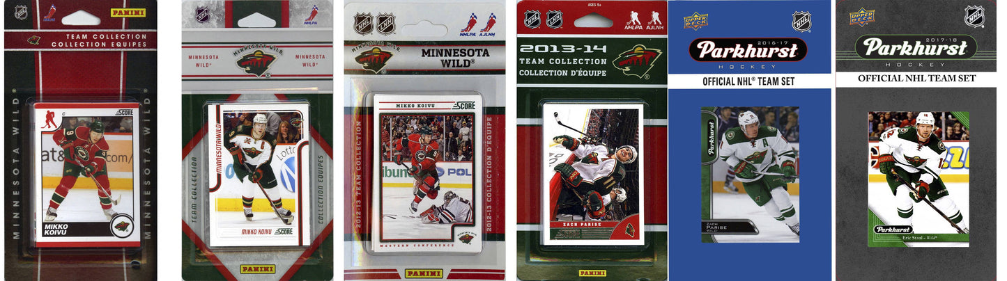 NHL Minnesota Wild 6 Different Licensed Trading Card Team Sets