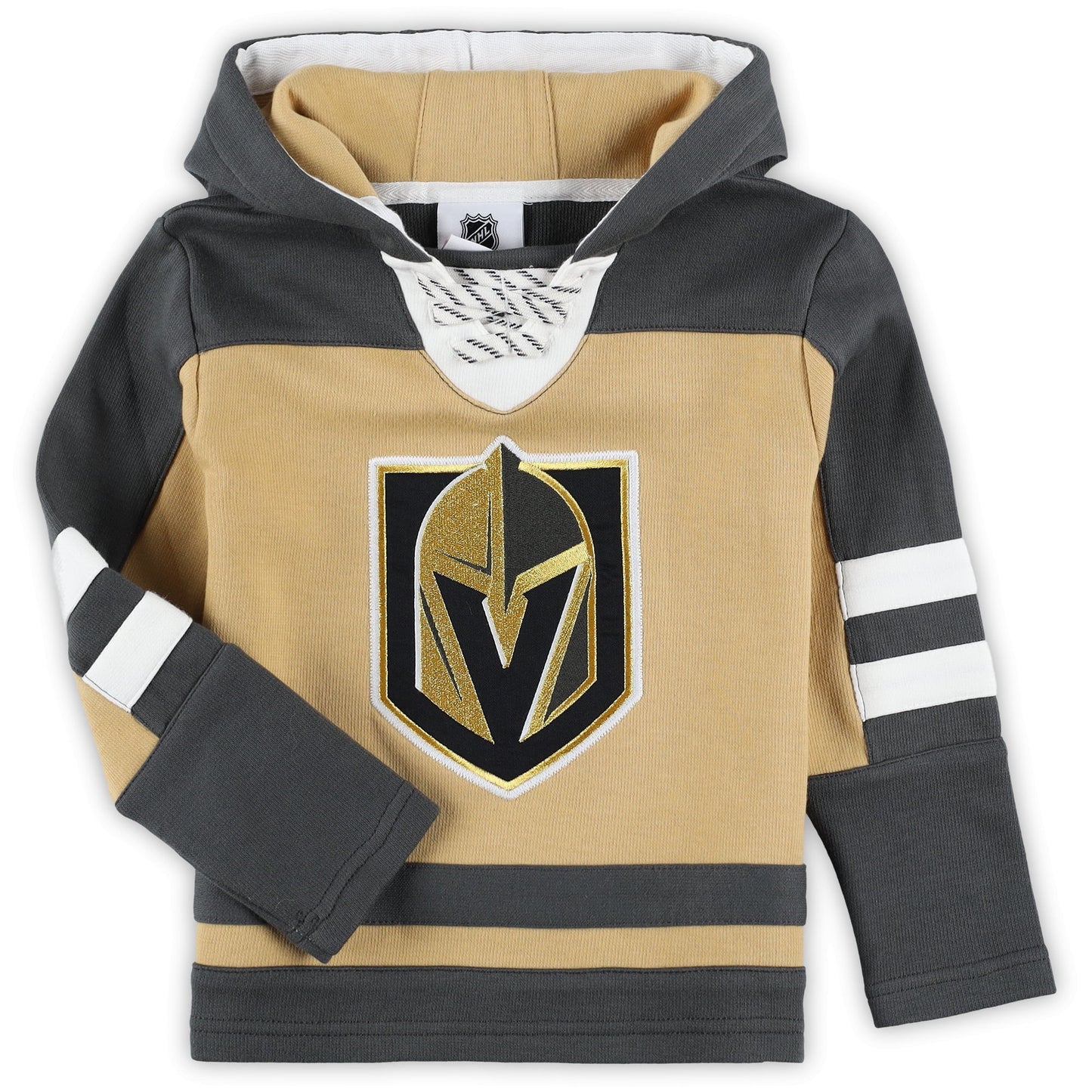 Preschool Gold Vegas Golden Knights Ageless Revisited Lace-Up V-Neck Pullover Hoodie