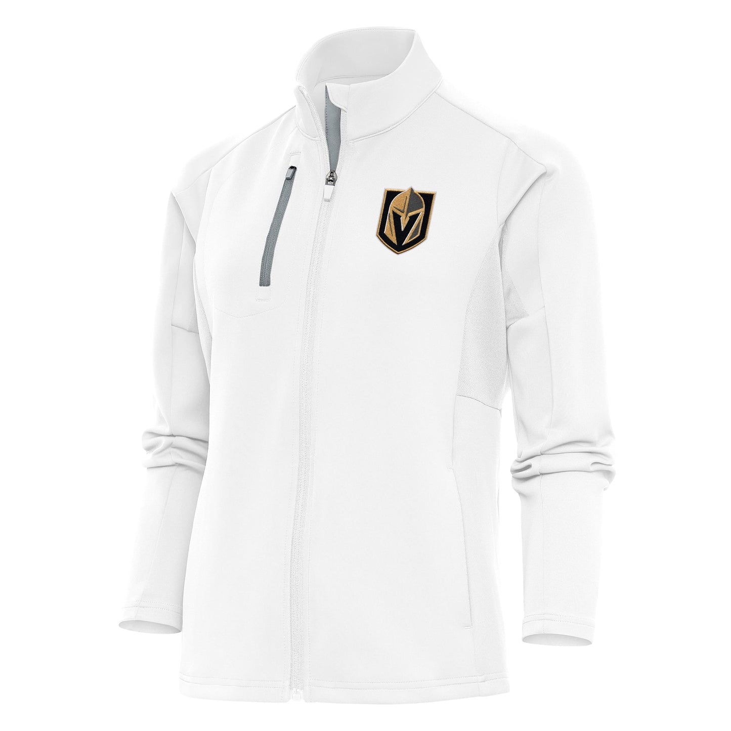 Women's Antigua White Vegas Golden Knights Team Logo Generation Full-Zip Jacket