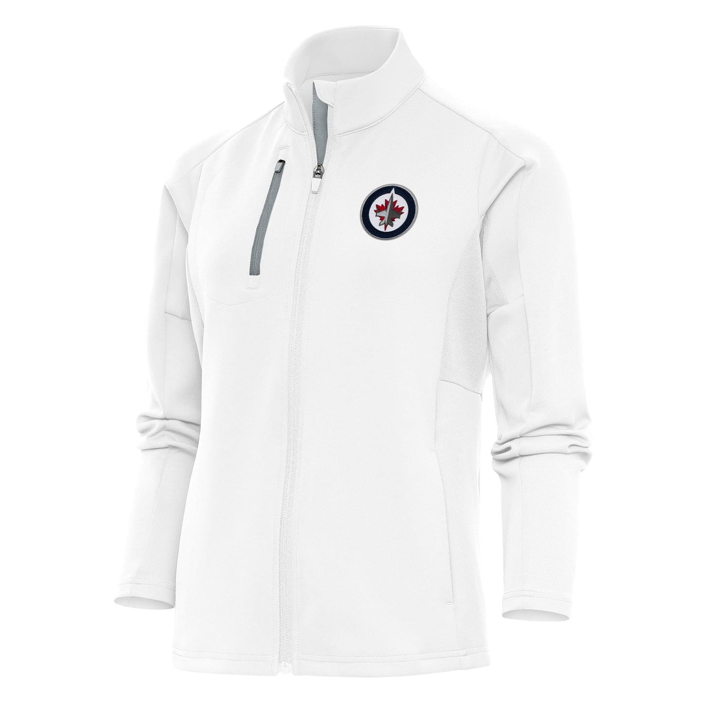 Women's Antigua White Winnipeg Jets Team Logo Generation Full-Zip Jacket