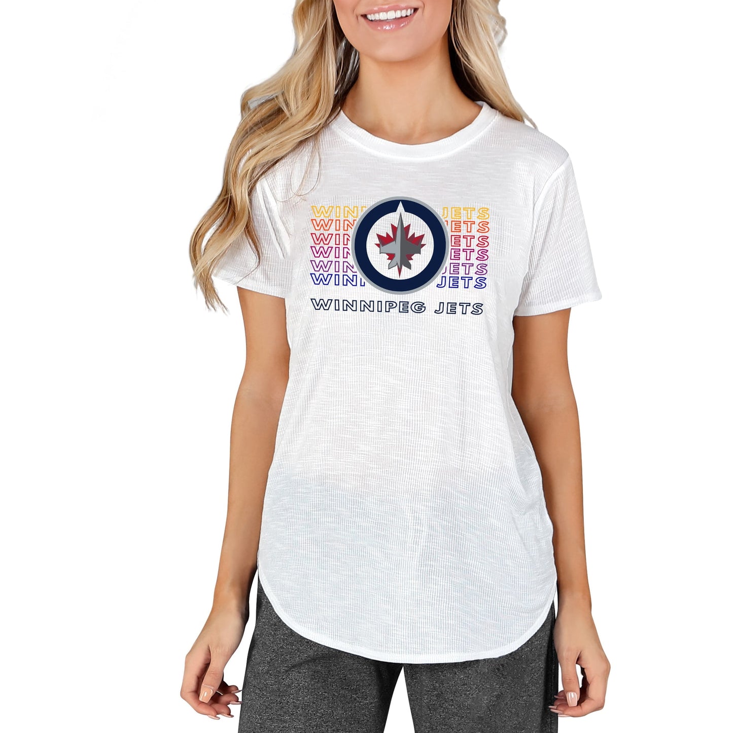 Women's Concepts Sport White Winnipeg Jets Gable Knit T-Shirt