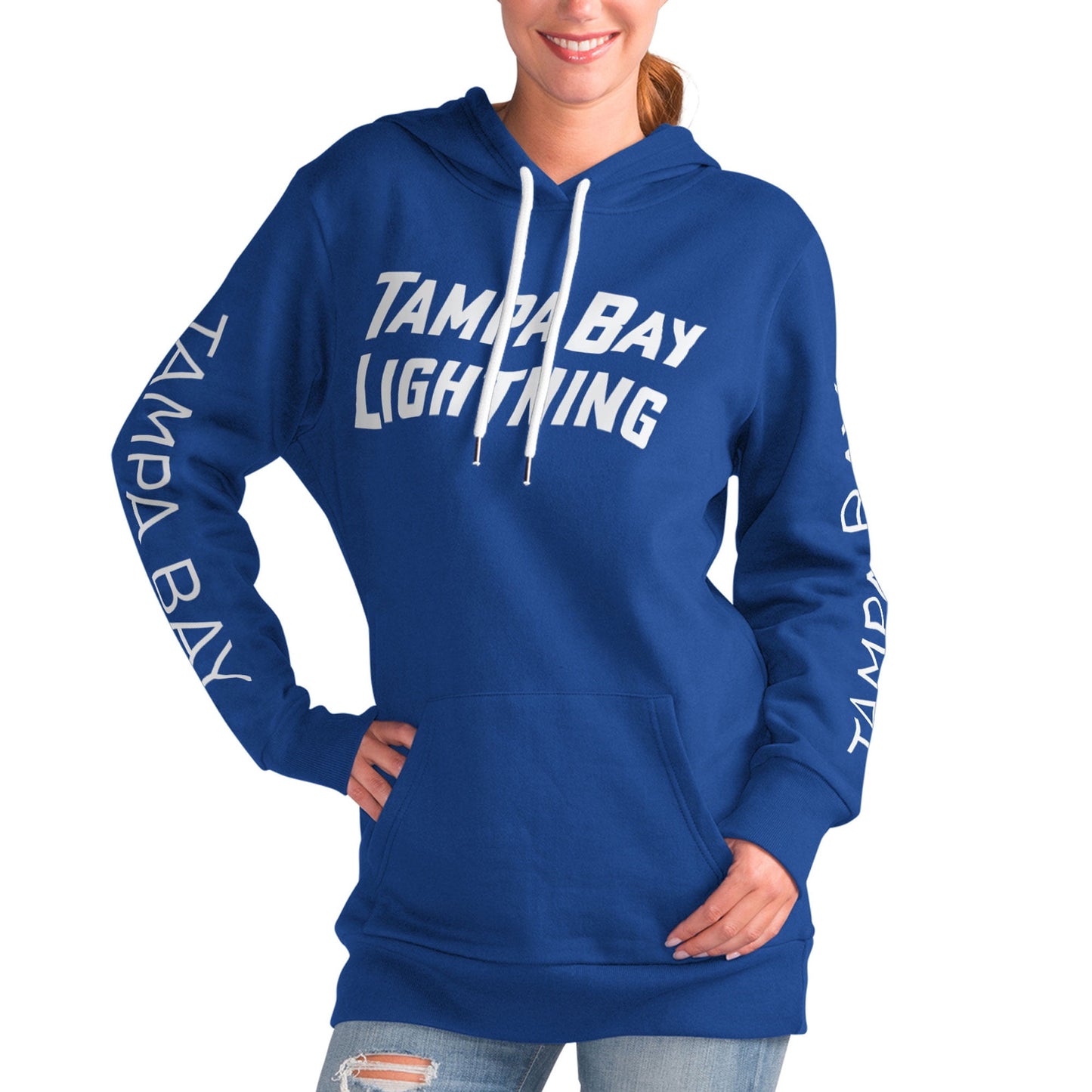 Women's G-III 4Her by Carl Banks Blue Tampa Bay Lightning Overtime Pullover Hoodie
