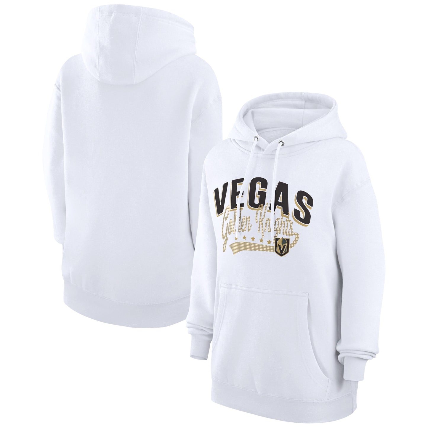 Women's G-III 4Her by Carl Banks  White Vegas Golden Knights Filigree Logo Pullover Hoodie