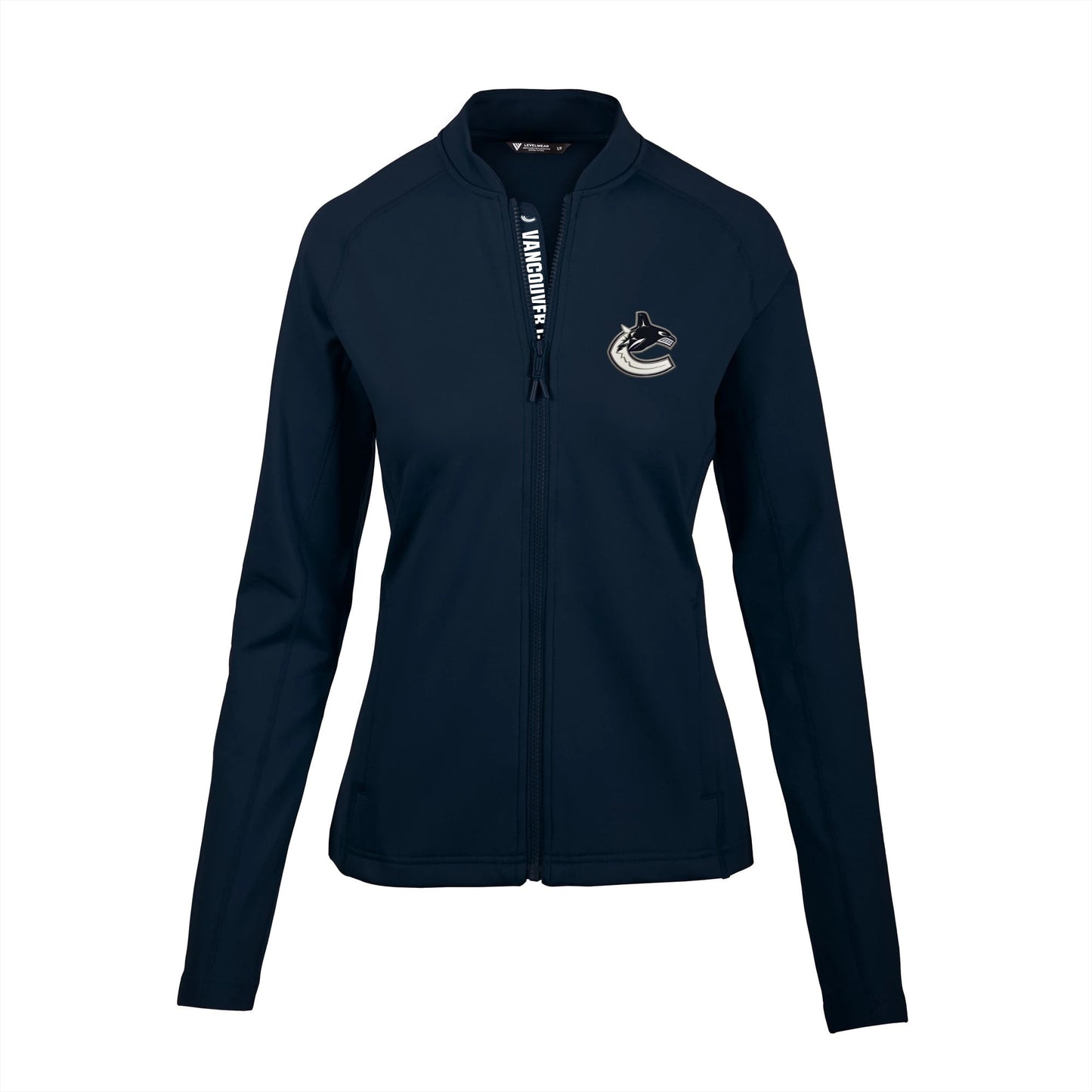 Women's Levelwear Navy Vancouver Canucks Ezra Icon Mantra Full-Zip Jacket