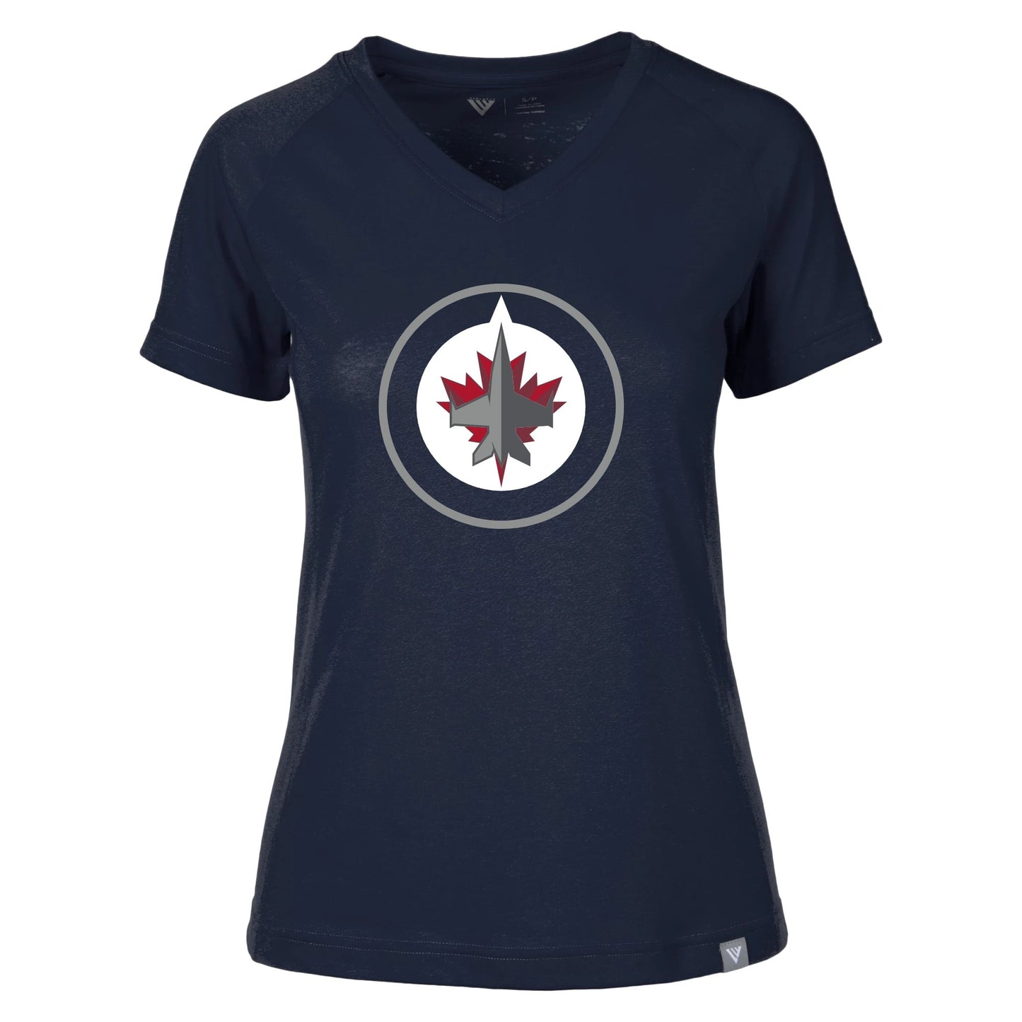 Women's Levelwear Navy Winnipeg Jets Ariya Core V-Neck T-Shirt