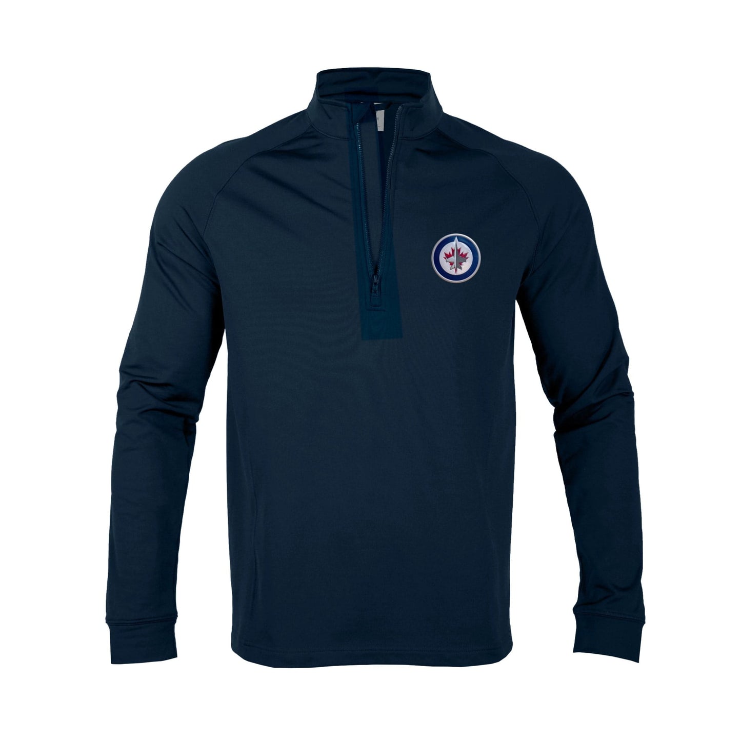 Youth Levelwear Navy Winnipeg Jets Cali Insignia Quarter-Zip Pullover Top