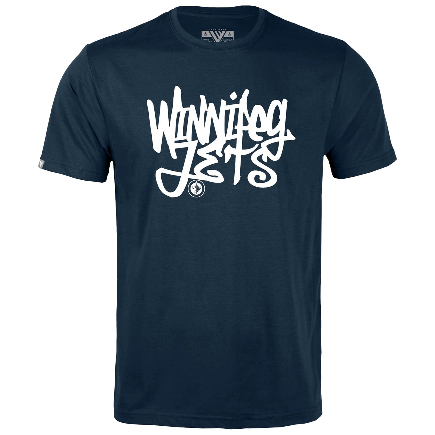 Youth Levelwear Navy Winnipeg Jets Little Richmond Graffiti T-Shirt